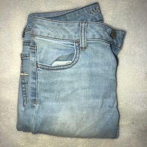 Light wash slightly distressed jeans